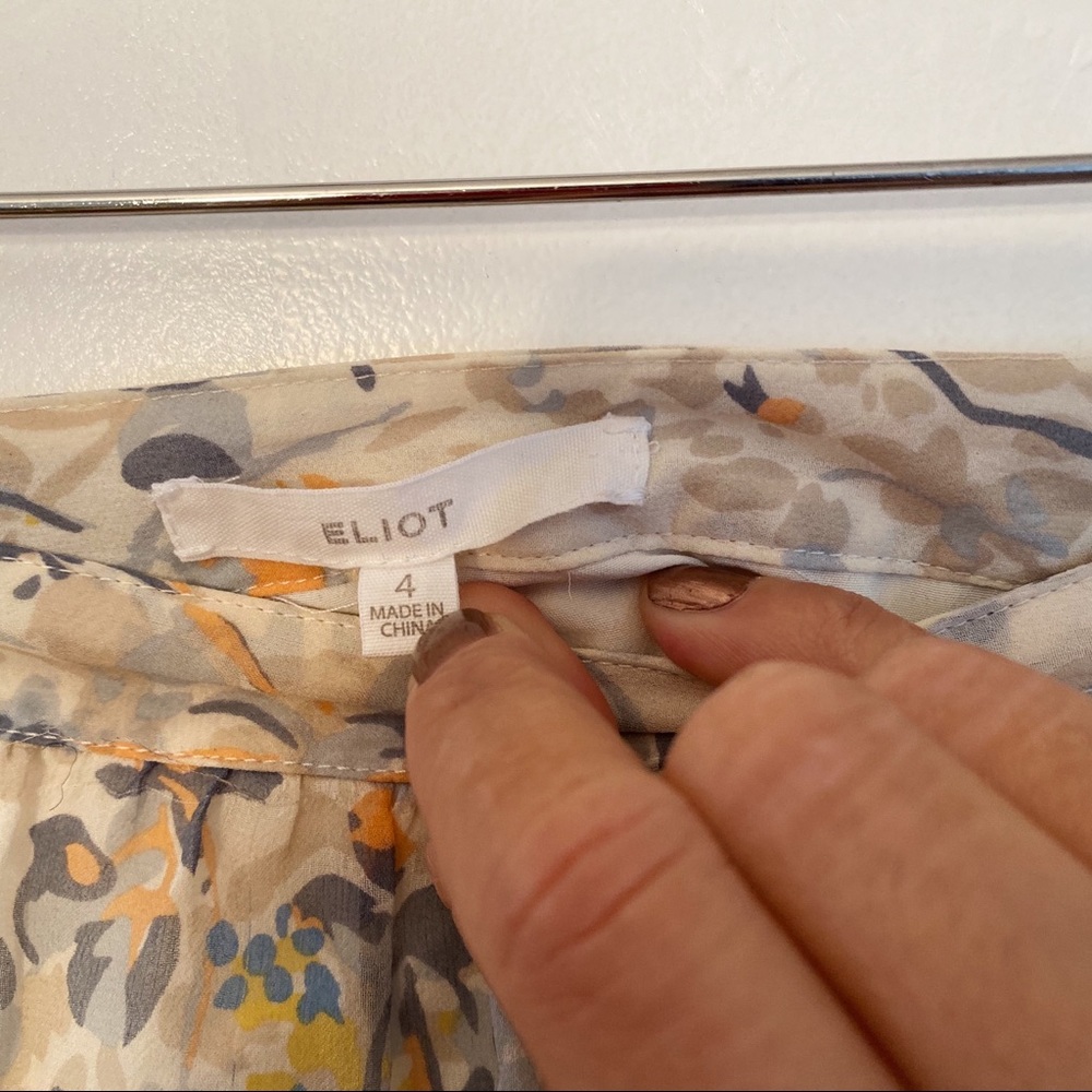 Eliot Madewell Silk Floral Print Skirt Size 4 - Picture 5 of 6